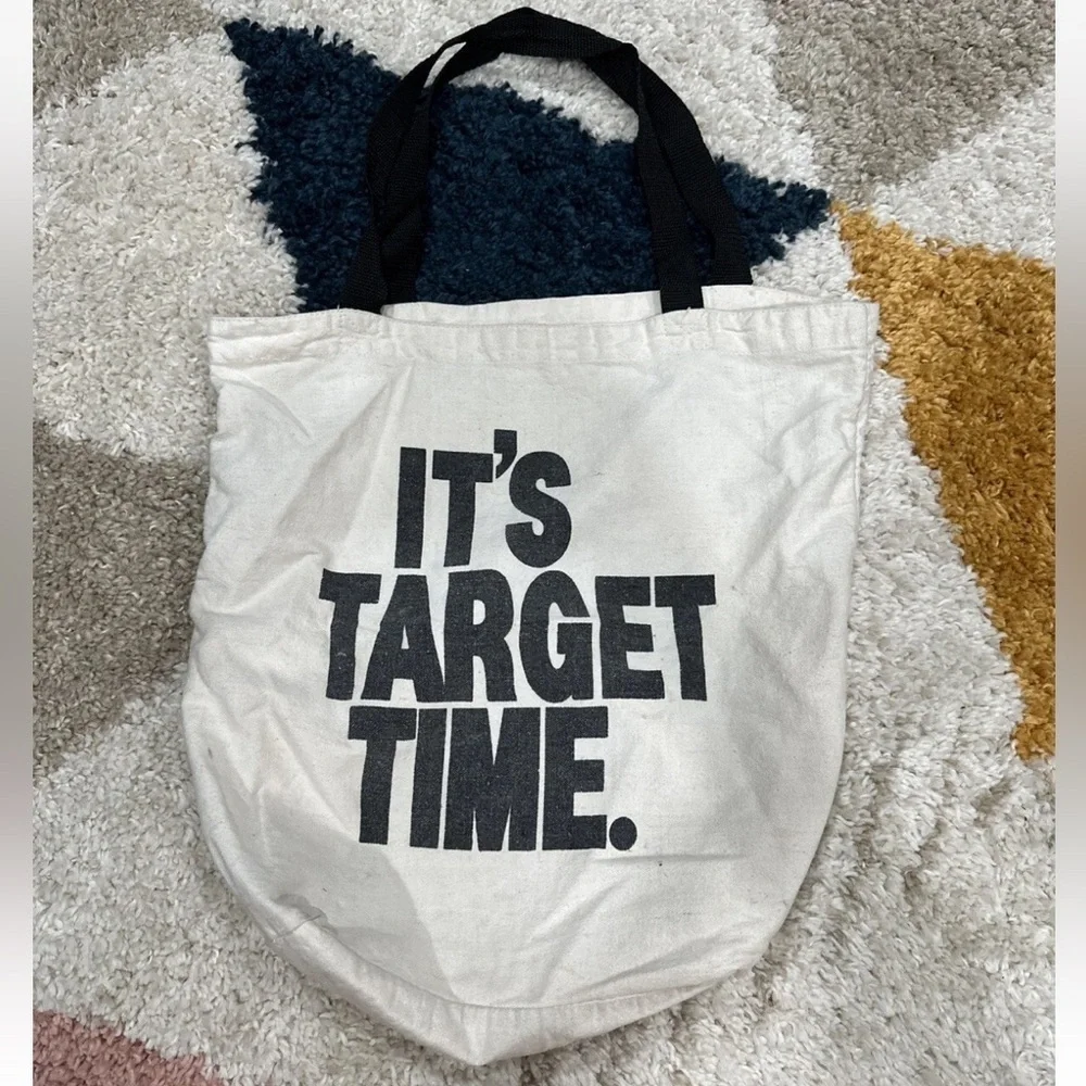 Vintage “it’s Target Time” target canvas tote bag